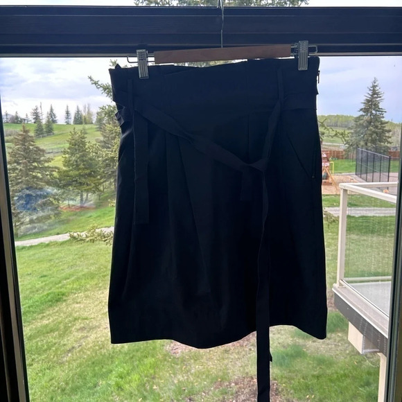 Talula Babaton pleated skirt in navy size 6 side zipper with  ribbon belt preppy - Picture 3 of 5